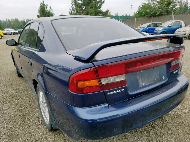 4S3BE625847211370 - 2004 SUBARU LEGACY L S BLUE photo 3