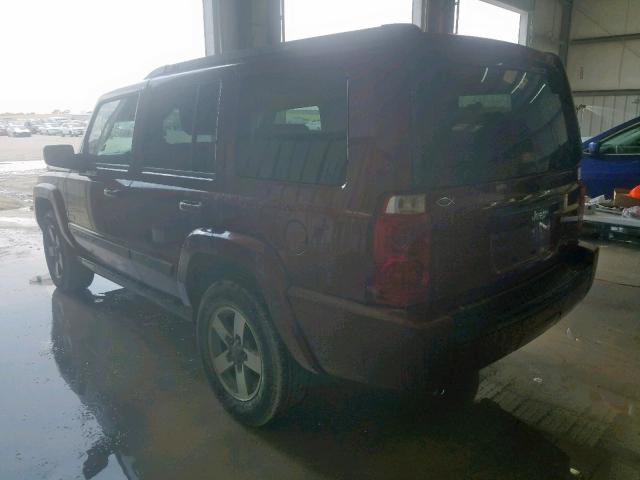 1J8HH48KX7C699874 - 2007 JEEP COMMANDER BURGUNDY photo 3