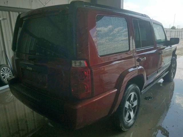 1J8HH48KX7C699874 - 2007 JEEP COMMANDER BURGUNDY photo 4