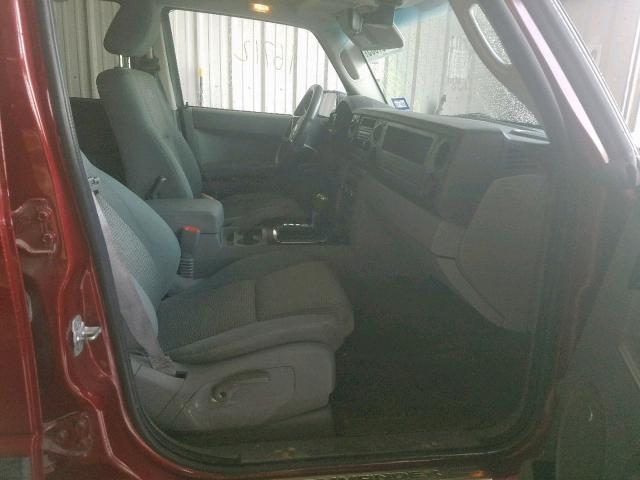 1J8HH48KX7C699874 - 2007 JEEP COMMANDER BURGUNDY photo 5