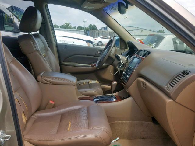 2HNYD18675H530985 - 2005 ACURA MDX TOURIN GOLD photo 5