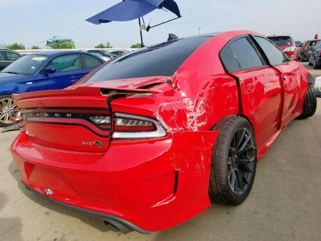 2C3CDXL99KH552524 - 2019 DODGE CHARGER SR RED photo 4