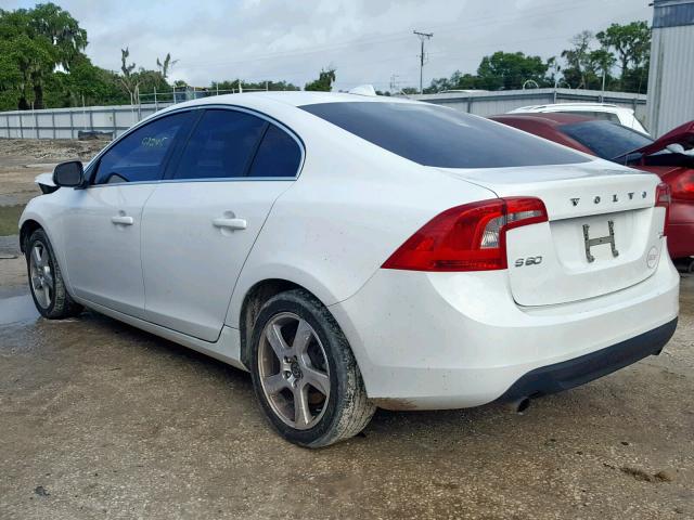 YV1622FS1C2146273 - 2012 VOLVO S60 T5 WHITE photo 3