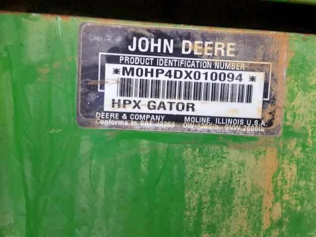 M0HP4DX010094 - 2004 JOHN DEERE GATOR GREEN photo 10