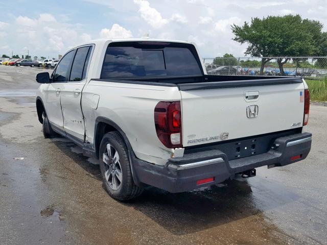 5FPYK3F54KB016456 - 2019 HONDA RIDGELINE WHITE photo 3