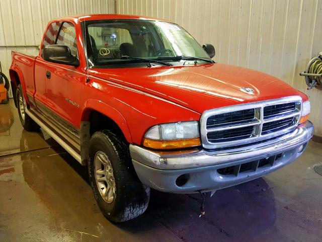 1B7GG42N42S573615 - 2002 DODGE DAKOTA SLT RED photo 1