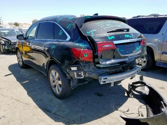 5FRYD4H8XEB039467 - 2014 ACURA MDX ADVANC BLACK photo 3