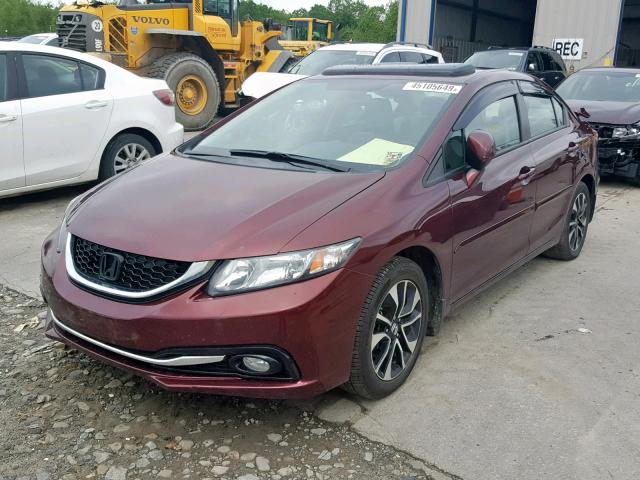 19XFB2F99DE246354 - 2013 HONDA CIVIC EXL 栗色 照片 2