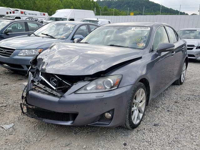 JTHCE5C28C5002951 - 2012 LEXUS IS 350 SILVER photo 2