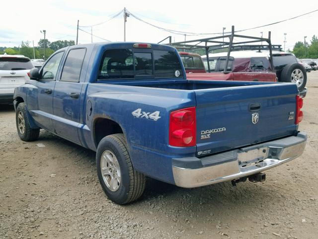 1D7HW48N25S291174 - 2005 DODGE DAKOTA QUA BLUE photo 3