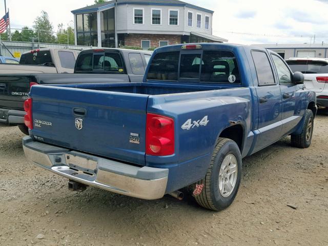 1D7HW48N25S291174 - 2005 DODGE DAKOTA QUA BLUE photo 4