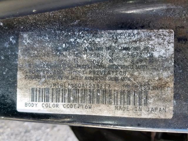 JM1BL1S60A1288217 - 2010 MAZDA 3 S BLACK photo 10