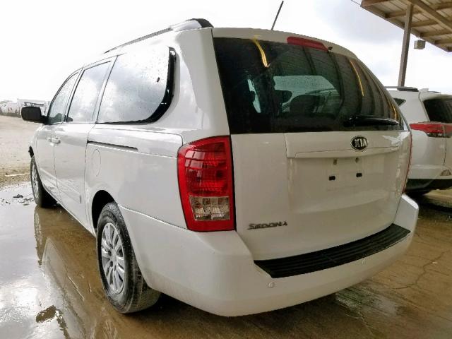 KNDMG4C76E6554967 - 2014 KIA SEDONA LX WHITE photo 3