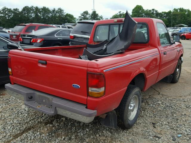 1FTCR10A7VTA77522 - 1997 FORD RANGER RED photo 4