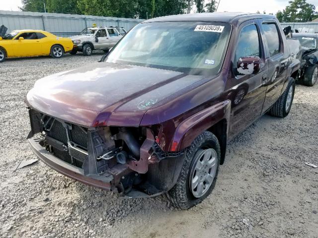 2HJYK16457H548249 - 2007 HONDA RIDGELINE PURPLE photo 2