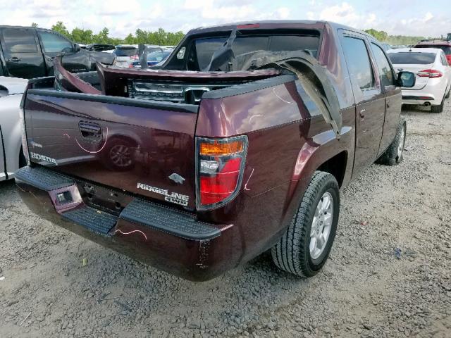 2HJYK16457H548249 - 2007 HONDA RIDGELINE PURPLE photo 4