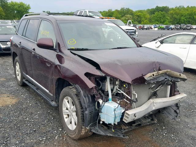 5TDBK3EH4DS205715 - 2013 TOYOTA HIGHLANDER BURGUNDY photo 1