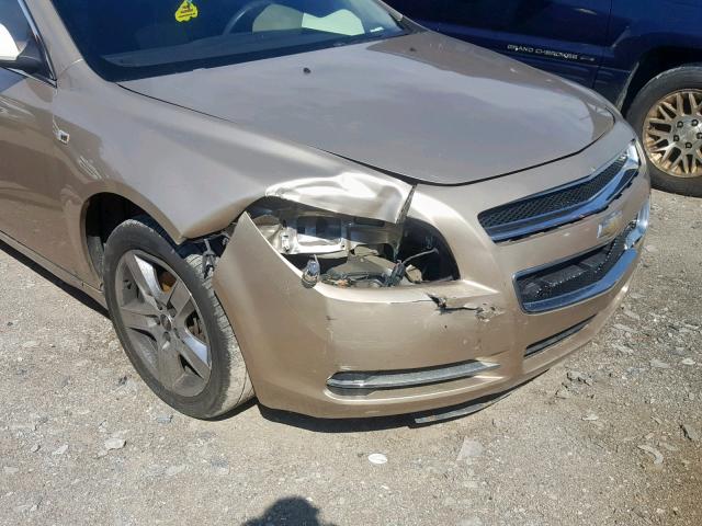 1G1ZH57B684200267 - 2008 CHEVROLET MALIBU 1LT GOLD photo 9