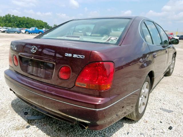 JT8BD69S520173759 - 2002 LEXUS GS 300 BURGUNDY photo 4