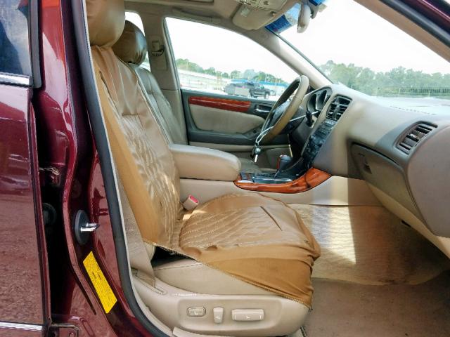 JT8BD69S520173759 - 2002 LEXUS GS 300 BURGUNDY photo 5