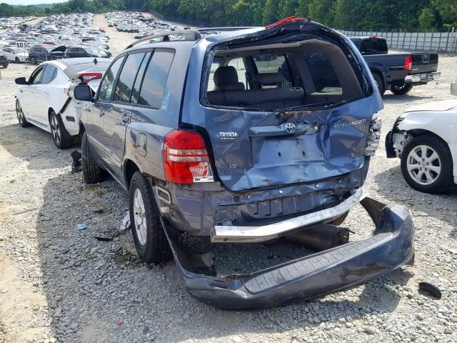 JTEGF21AX20061774 - 2002 TOYOTA HIGHLANDER BLUE photo 3