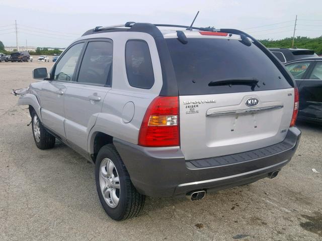 KNDJF723687534366 - 2008 KIA SPORTAGE E SILVER photo 3