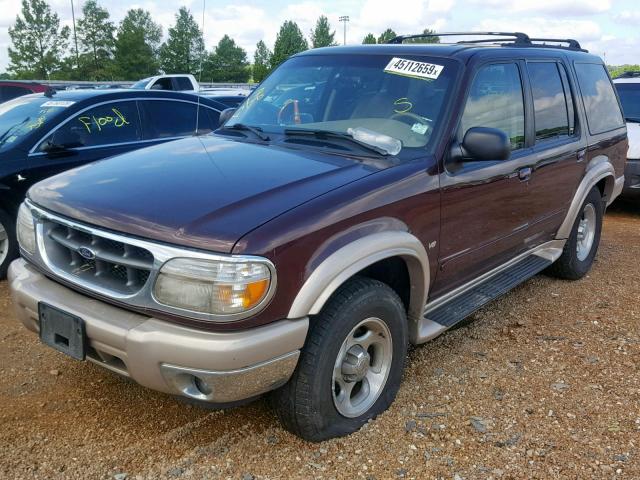 1FMZU84P6YZB29218 - 2000 FORD EXPLORER E BURGUNDY photo 2