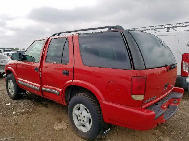 1GNDT13W212144886 - 2001 CHEVROLET BLAZER RED photo 3