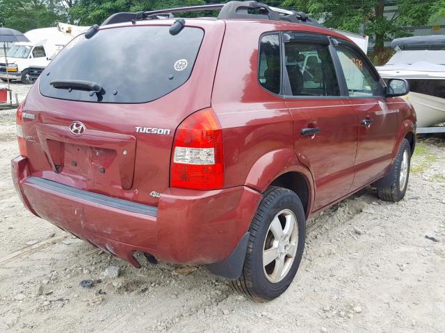 KM8JM72B25U215116 - 2005 HYUNDAI TUCSON GL RED photo 4