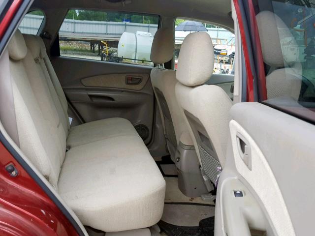 KM8JM72B25U215116 - 2005 HYUNDAI TUCSON GL RED photo 6