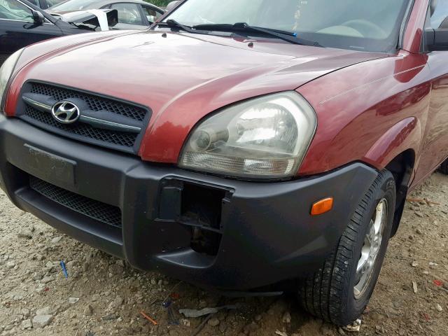 KM8JM72B25U215116 - 2005 HYUNDAI TUCSON GL RED photo 9