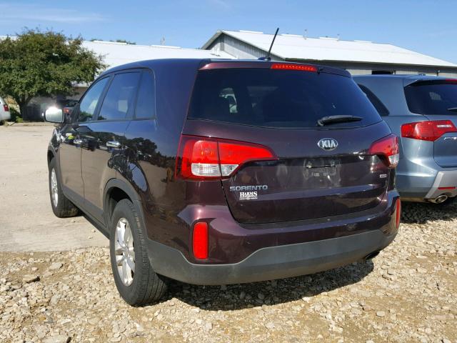 5XYKT3A63EG526208 - 2014 KIA SORENTO LX PURPLE photo 3