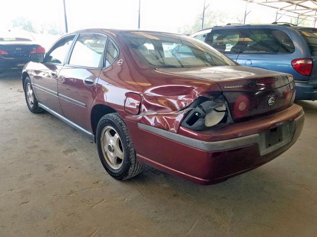 2G1WF52E829232197 - 2002 CHEVROLET IMPALA MAROON photo 3