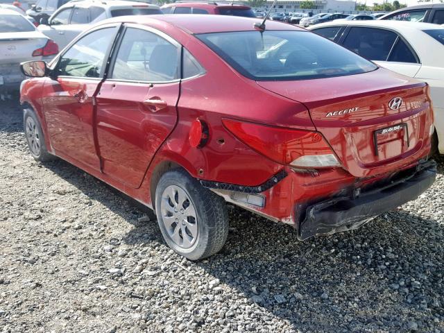 KMHCT4AE8HU236224 - 2017 HYUNDAI ACCENT SE RED photo 3