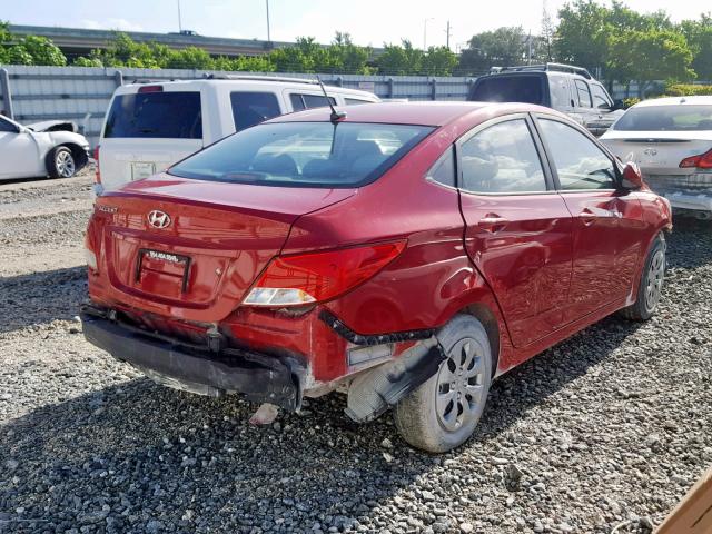 KMHCT4AE8HU236224 - 2017 HYUNDAI ACCENT SE RED photo 4