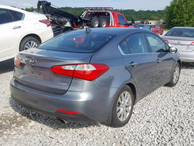 KNAFX4A81F5281560 - 2015 KIA FORTE EX GRAY photo 4