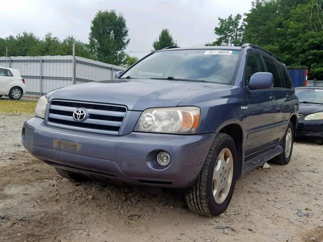 JTEEP21A050091388 - 2005 TOYOTA HIGHLANDER BLUE photo 2