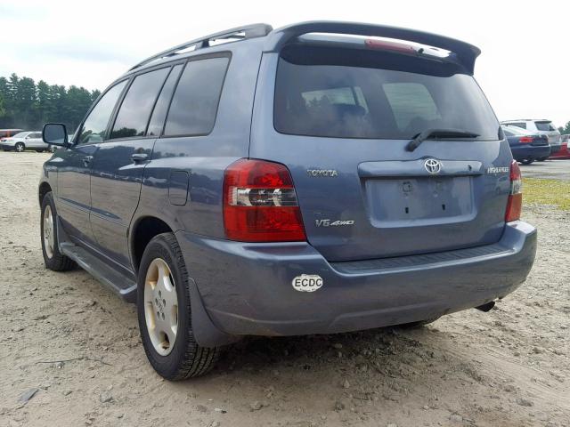 JTEEP21A050091388 - 2005 TOYOTA HIGHLANDER BLUE photo 3