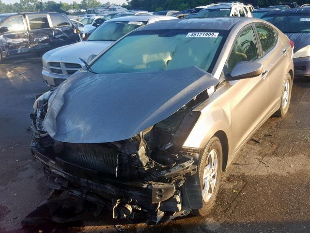 5NPDH4AE7EH492838 - 2014 HYUNDAI ELANTRA SE SILVER photo 2