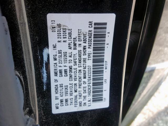 1HGCR2F87EA032037 - 2014 HONDA ACCORD EXL BLACK photo 10