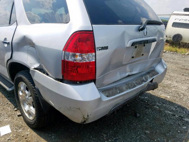 2HNYD18262H522904 - 2002 ACURA MDX SILVER photo 9