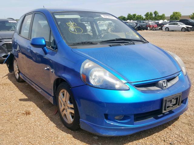 JHMGD38638S029519 - 2008 HONDA FIT SPORT BLUE photo 1