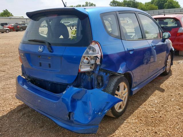 JHMGD38638S029519 - 2008 HONDA FIT SPORT BLUE photo 4