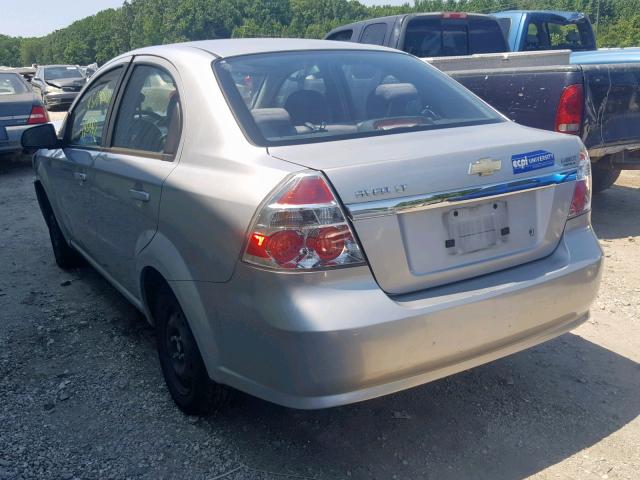 KL1TD56E39B396127 - 2009 CHEVROLET AVEO LS SILVER photo 3