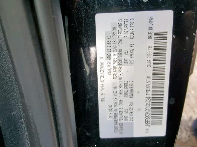 JM3ER293470104724 - 2007 MAZDA CX-7 BLACK photo 10