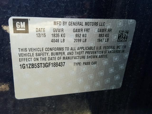 1G1ZB5ST3GF188437 - 2016 CHEVROLET MALIBU LS 蓝色 照片 10