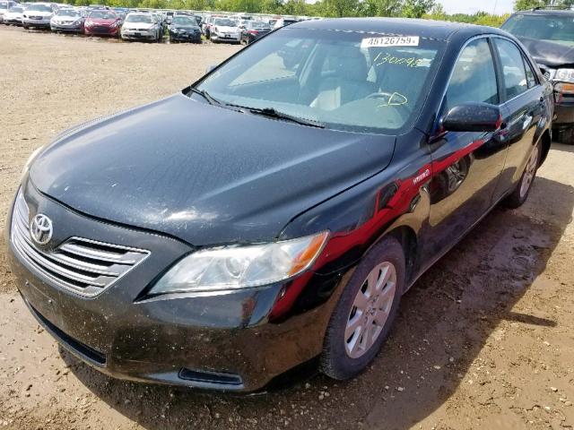 4T1BB46K08U055342 - 2008 TOYOTA CAMRY HYBR BLACK photo 2