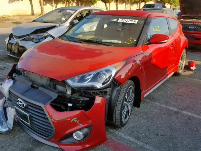 KMHTC6AE1GU263419 - 2016 HYUNDAI VELOSTER T RED photo 2