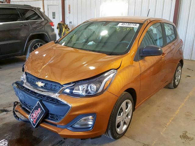 KL8CB6SA9KC805389 - 2019 CHEVROLET SPARK LS ORANGE photo 2