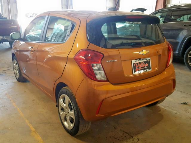 KL8CB6SA9KC805389 - 2019 CHEVROLET SPARK LS ORANGE photo 3